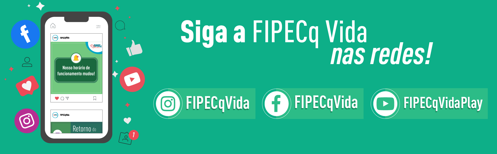 Siga a FIPECq Vida nas redes!